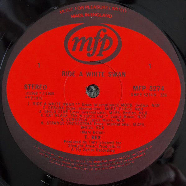 T. Rex* : Ride A White Swan (LP, Comp, Tex)