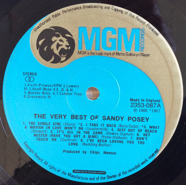 Sandy Posey : The Very Best Of Sandy Posey (LP, Comp)