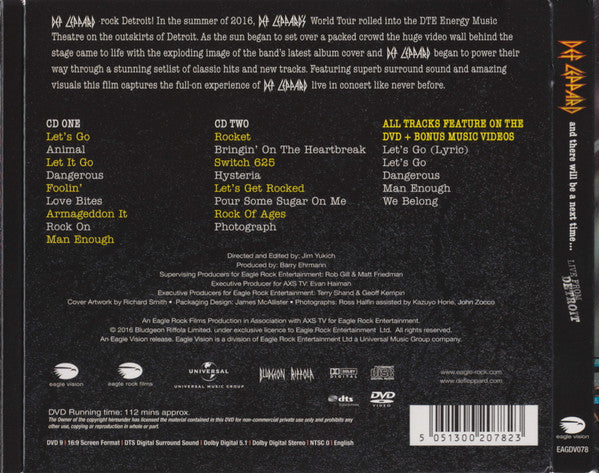 Def Leppard : And There Will Be A Next Time... Live From Detroit (2xCD, Album + DVD-V, NTSC)