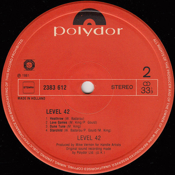 Level 42 : Level 42 (LP, Album)