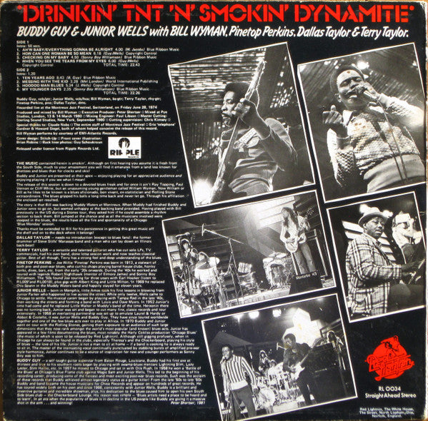 Buddy Guy & Junior Wells With Bill Wyman, Pinetop Perkins, Dallas Taylor & Terry Taylor (3) : Drinkin'  T.N.T.  N' Smoking Dynamite (LP, Album)