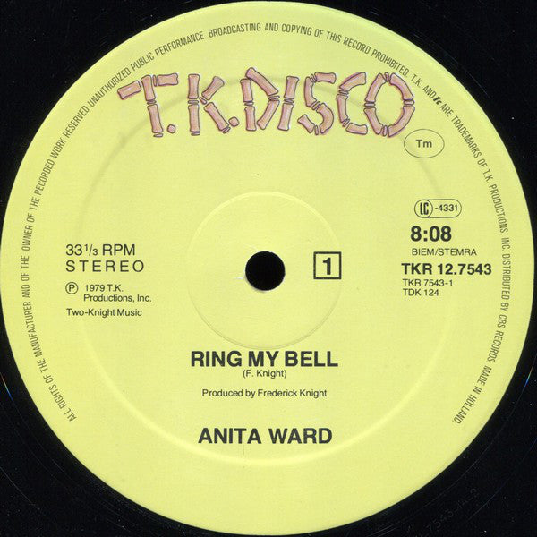 Anita Ward : Ring My Bell (12", Maxi)