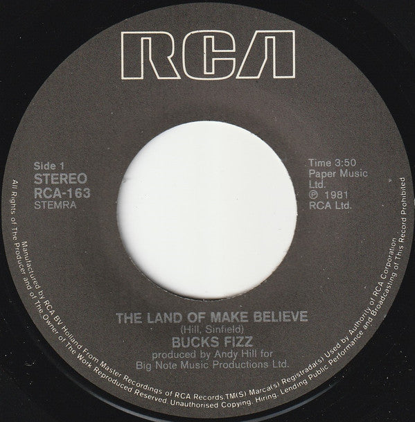 Bucks Fizz : The Land Of Make Believe (7", Single)