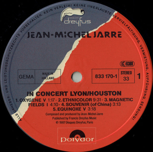 Jean Michel Jarre* : In Concert / Houston-Lyon (LP, Album, RE, Gat)