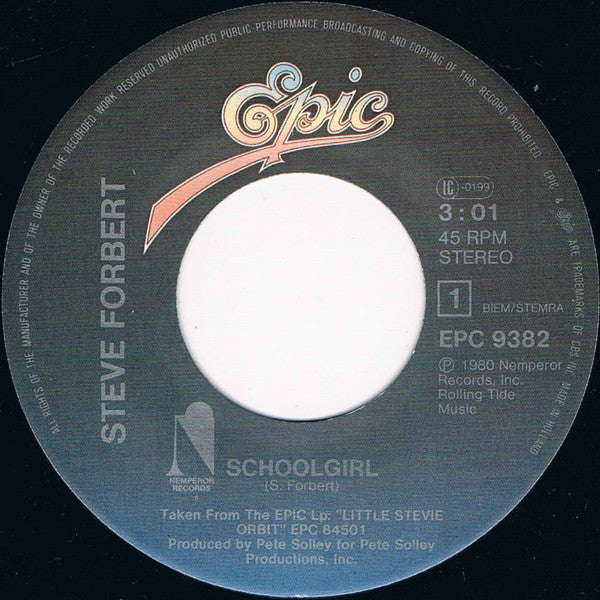 Steve Forbert - Schoolgirl (7", Single) - De Platen Aap – Vinylwinkel in Brielle & online webshop voor muziekliefhebbers