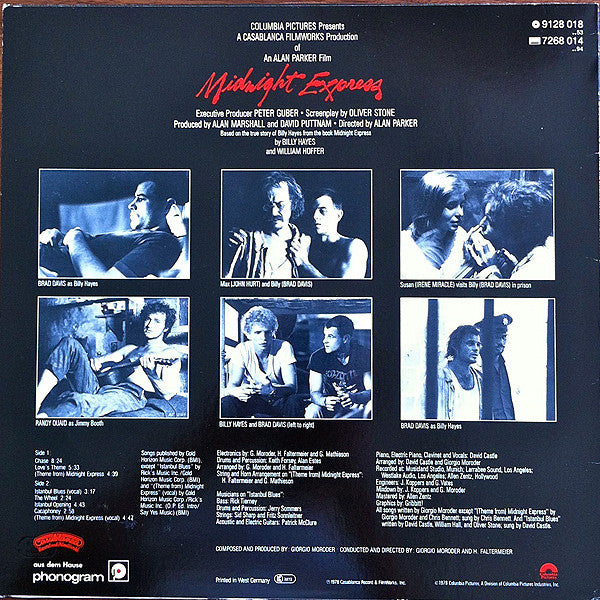 Giorgio Moroder : Midnight Express (Music From The Original Motion Picture Soundtrack) (LP,Album)