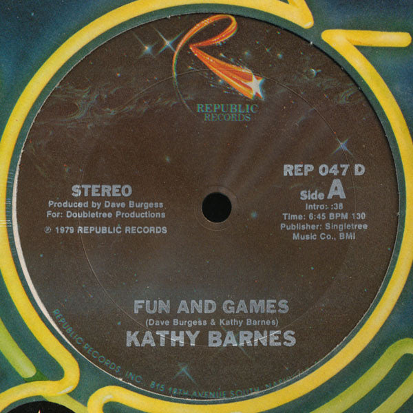 Kathy Barnes : Fun And Games (12",33 ⅓ RPM)
