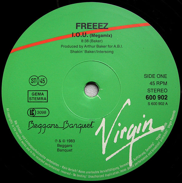 Freeez - I.O.U. (Megamix) (12") - De Platen Aap – Vinylwinkel in Brielle & online webshop voor muziekliefhebbers
