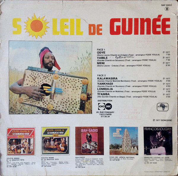 Fodé Youla : Soleil De Guinée  (LP, Album)