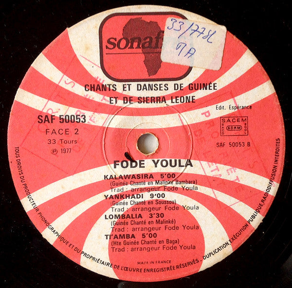 Fodé Youla : Soleil De Guinée  (LP, Album)